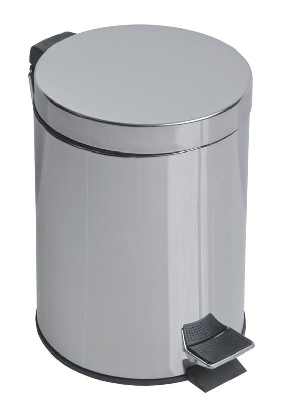 Pattumiera Da Bagno In Acciaio Inox - Piccola, Con Coperchio Basculante, Igienica E Silenziosa - Foto 3