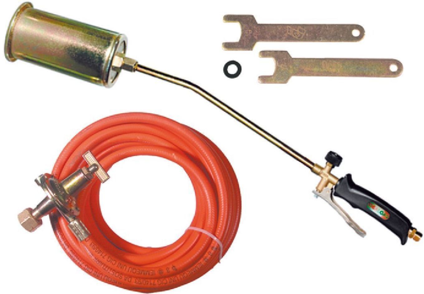 KIT CANNELLO BRUCIATORE A GAS A LEVA PER ASFALTISTA CON TUBO E REGOLATORE  00270