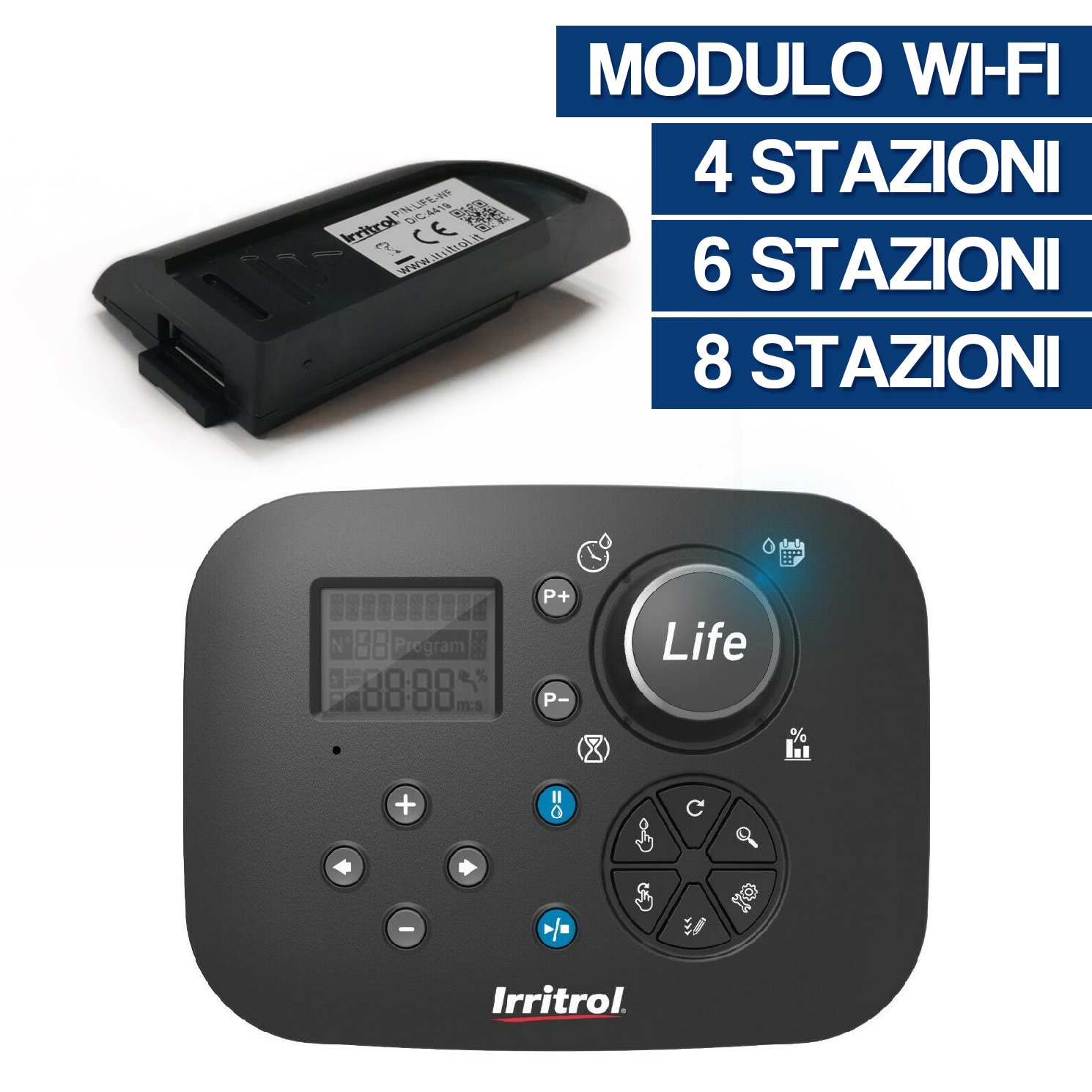 PROGRAMMATORE IRRIGAZIONE CENTRALINA IRRITROL LIFE MODULO WI-FI 4-6-8 ZONE  26651