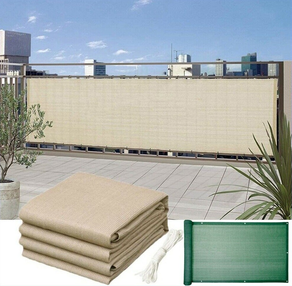 YUANZHI Frangivista Per Balcone 70x400 Cm – Rete Ombreggiante In HDPE Con Protezione UV 95%, Antivento E Antispia (Giallo Sabbia)