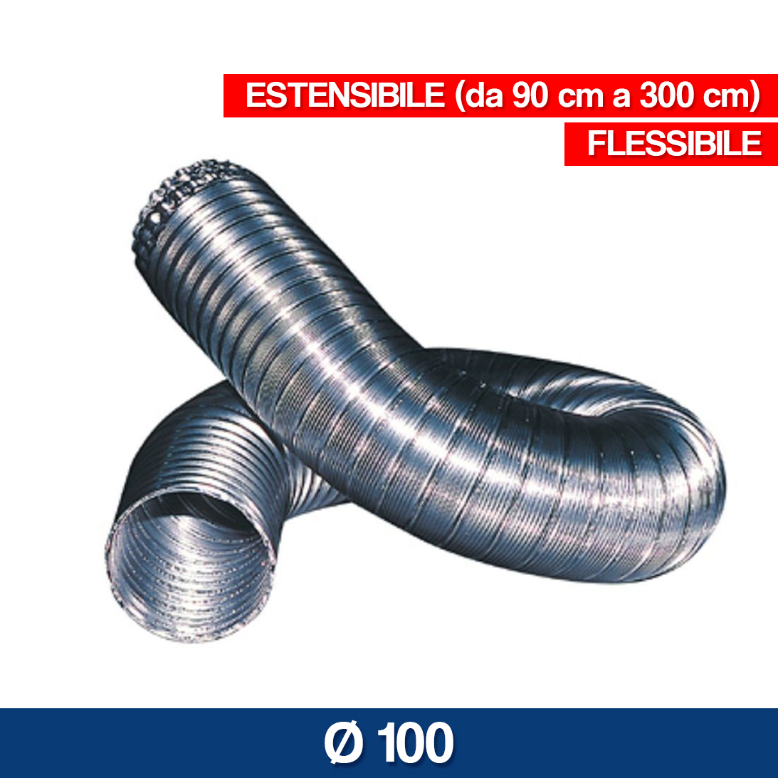 TUBO FLESSIBILE ESTENSIBILE ALLUMINIO PER CAPPA CUCINE FORNI STUFE 1-3M  (16124V) | eBay