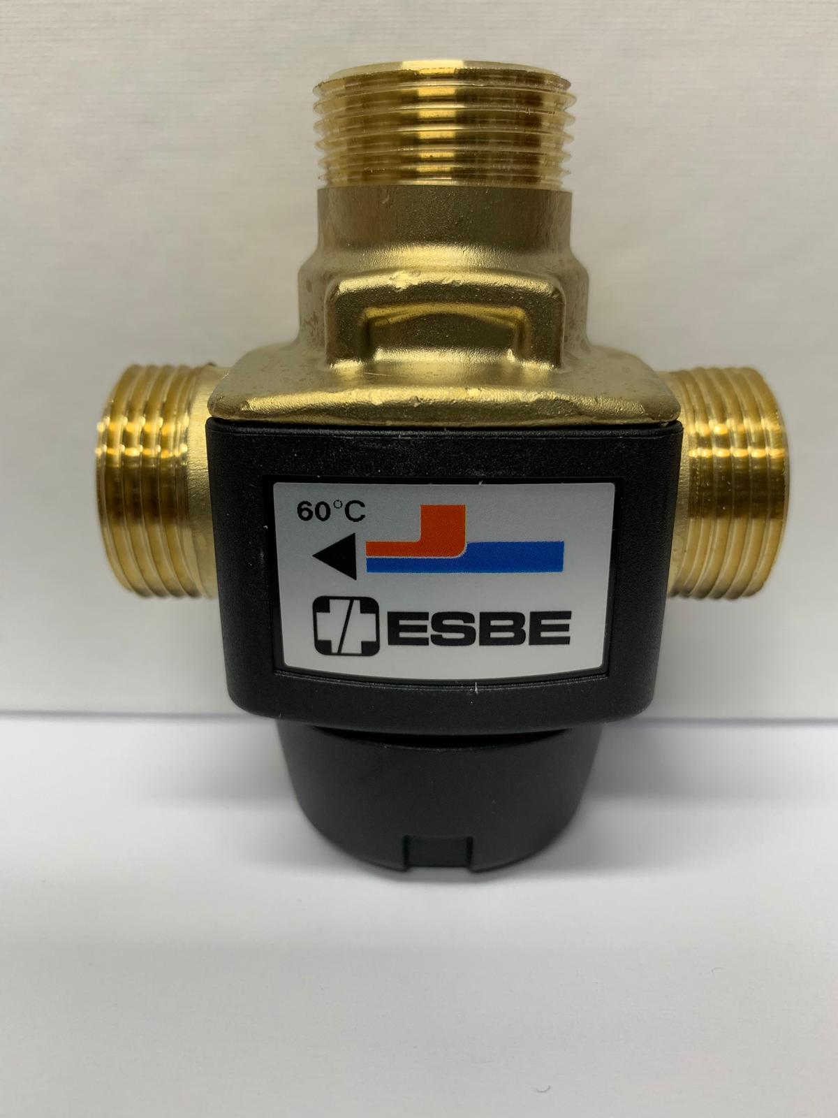 ESBE VTC312 Aufladeventil – Rücklauf-Thermoventil, 1" AG, 60°C, Für Festbrennstoff-Heizgeräte